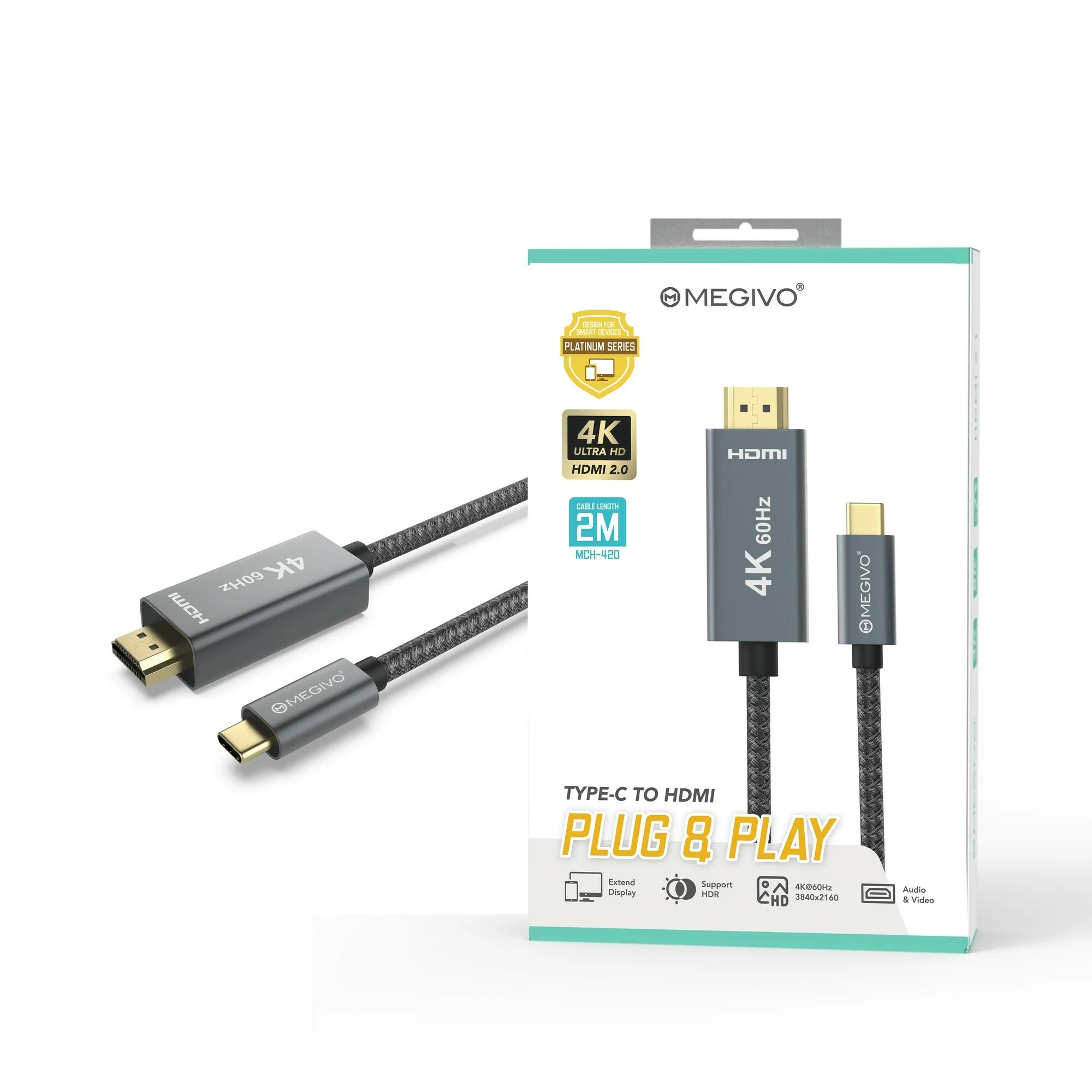 MEGIVO USB-C to HDMI Cable - Platinum Series